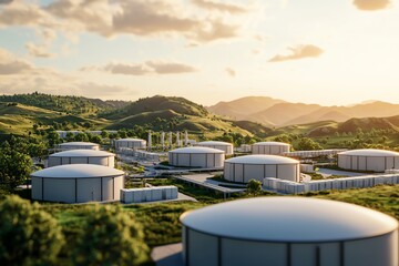 An offgrid village with a netzero water production system