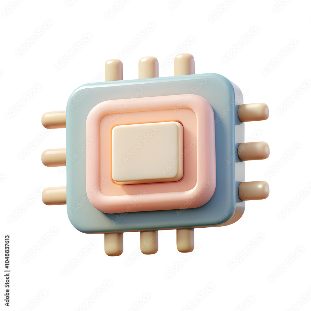 Wall mural chip (microchip) icon, isolated on a white background (2)