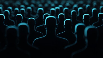 Obraz premium Social media accounts being hijacked one by one in a dark room, symbolizing a silent digital coup, Social media takeover in silent coup, manipulation of public discourse concept