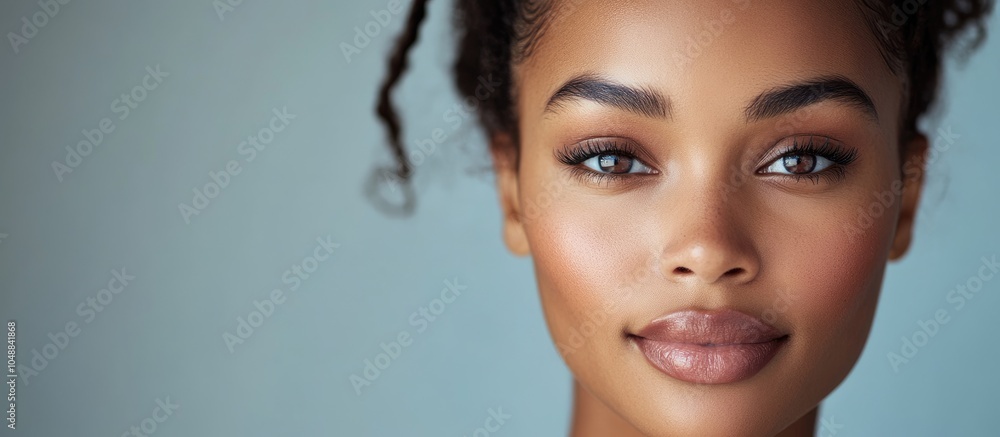 Poster portrait of an african american woman. with copy space image. place for adding text or design