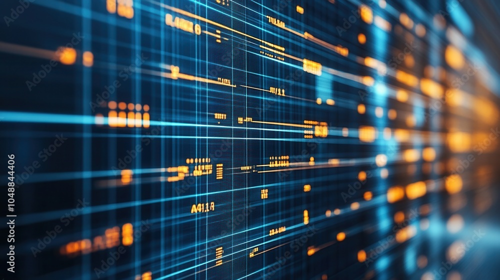 Poster abstract digital background featuring vibrant lines and glowing particles, representing technology a