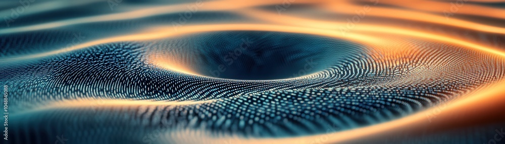 Poster abstract pattern of flowing lines and colors creating a mesmerizing visual effect in a circular form