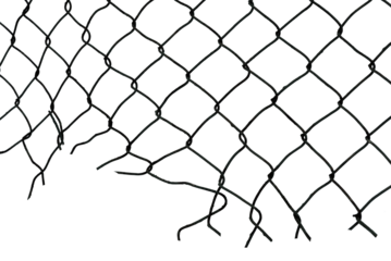 The texture of the metal mesh on a white background. Torn steel, metal mesh with holes