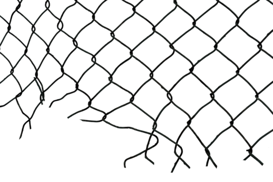The texture of the metal mesh on a white background. Torn steel, metal mesh with holes
