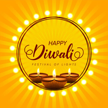 Happy Diwali post design, greetings banner design