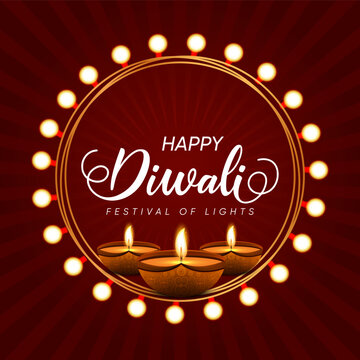 Happy Diwali post design, greetings banner design