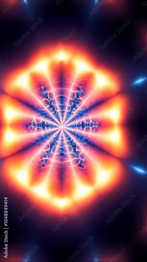 Poster kaleidoscope pattern transforming and morphing