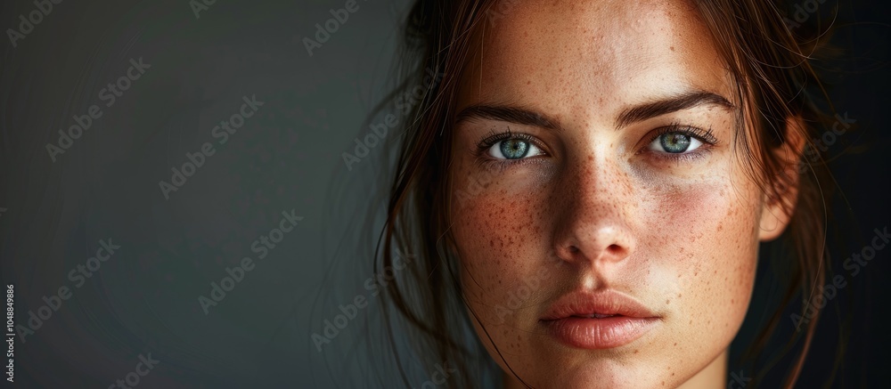 Poster A portrait of a woman. with copy space image. Place for adding text or design