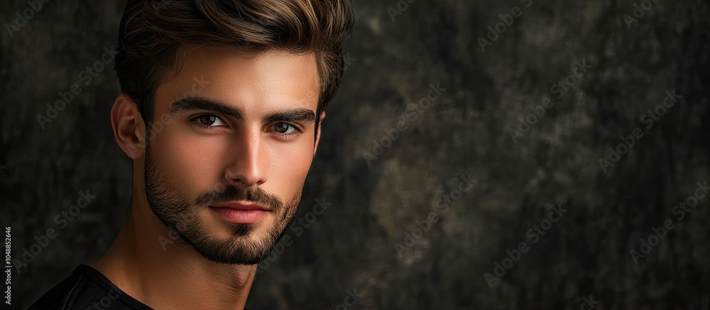 Poster Portrait of an attractive young man. with copy space image. Place for adding text or design