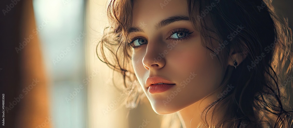Aufkleber beautiful woman s vintage portrait. with copy space image. place for adding text or design