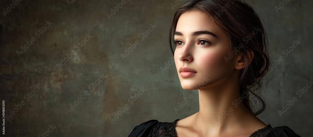 Poster beautiful woman s vintage portrait. with copy space image. place for adding text or design