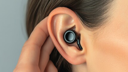 Close-up of Doctor Using Earbud Technology