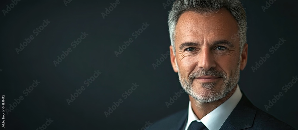 Poster Middle aged Caucasian businessman. with copy space image. Place for adding text or design