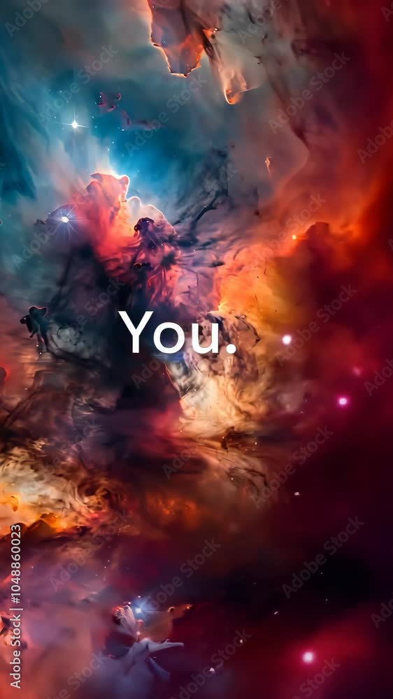 Aufkleber shifting nebula clouds creating a mesmerizing focus on the word you