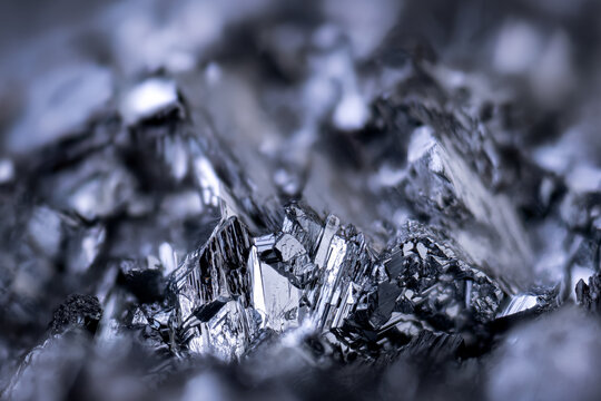 Manganite. Specimen from Manganese deposit, Ilfed, Germany. Micro photography extreme close-up. microscope mineral crystal photography for Scientific use.
