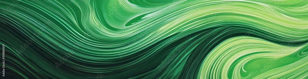 Aufkleber abstract green wave design with smooth flowing lines and gradients.