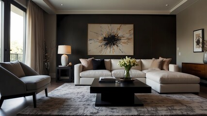 Fototapeta premium contemporary stylish living room design