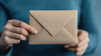 Close-Up of a Hand Sealing an Envelope
