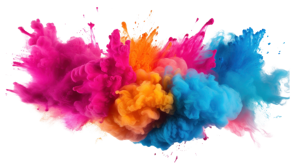 PNG Explosion of full colored powder backgrounds white background creativity.
