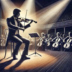 Fototapeta premium musician playing music on stage