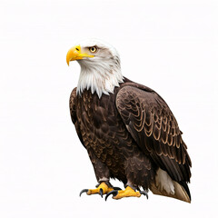 Obraz premium majestic bald eagle with sharp talons isolated on white background