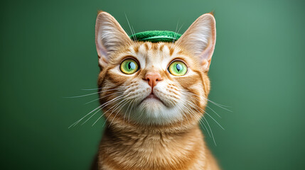 Cat dressed for St. Patrick's Day