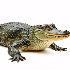 Fototapeta premium close up of alligator with white background