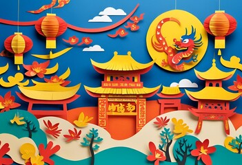 Paper pictures of Chinese festivals