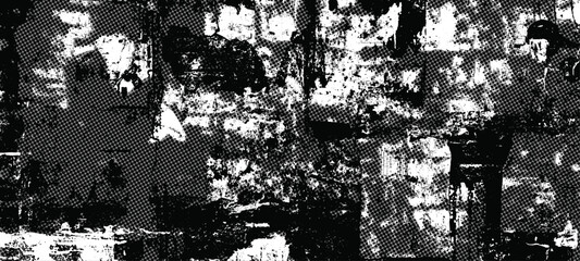 Fototapeta premium Echoes of chaos, distorted harmony in black and white abstract line art overlay background in monochrome.