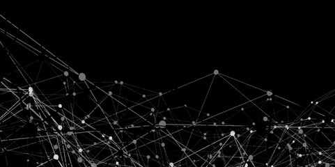 dark network patterned background. Connection background with dots and lines. Connected polygons plexus vector background, digital data visualization. futuristic shape. Computer generated background.	