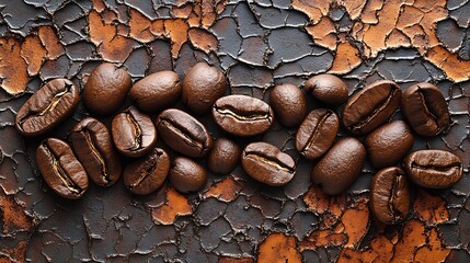 Detailed shot of coffee beans with rich brown hues and textured surfaces that appear almost tangible in their realism