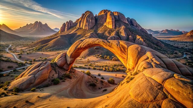 Unique landscape at Spitzkoppe area early in the morning