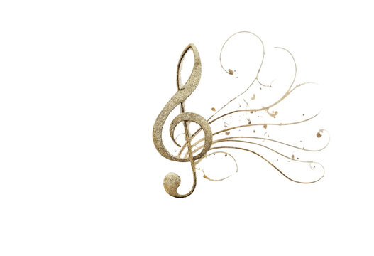 treble clef on white background