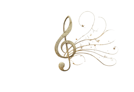 treble clef on white background