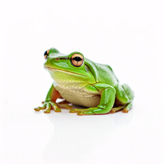 Obraz premium green tree frog on white background