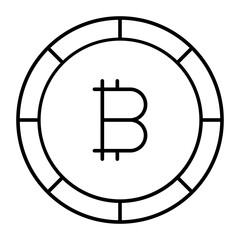 Bitcoin Vector Line Icon Design