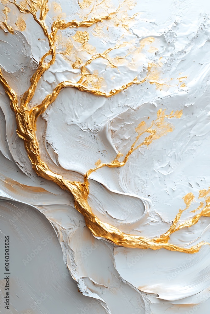 Poster intricate golden tree design a captivating blend of nature and artistry in modern texture and color