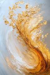 Captivating golden swirls an abstract representation of nature's elegance and flow in artistry