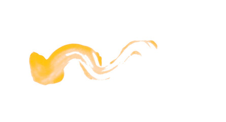 Isolated yellow brush strokes on transparent background.