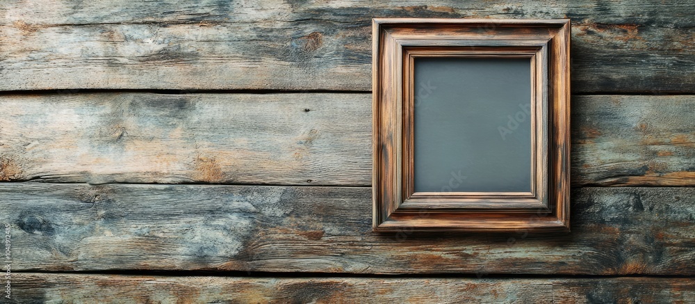 Leinwandbilder blank picture frame on a wooden surface. with copy space image. place for adding text or design