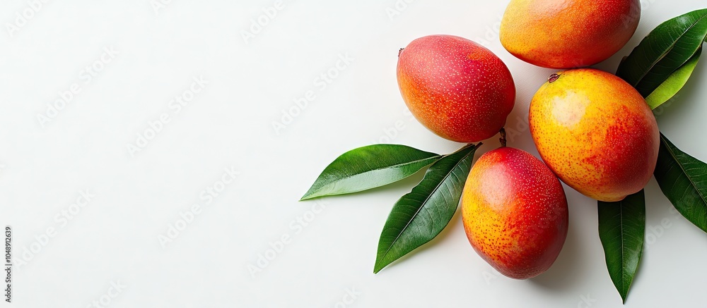 Aufkleber mangos against a white background. with copy space image. place for adding text or design