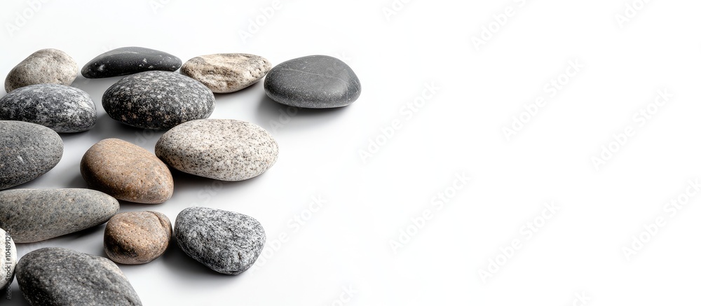 Poster stones set apart on a white background. with copy space image. place for adding text or design
