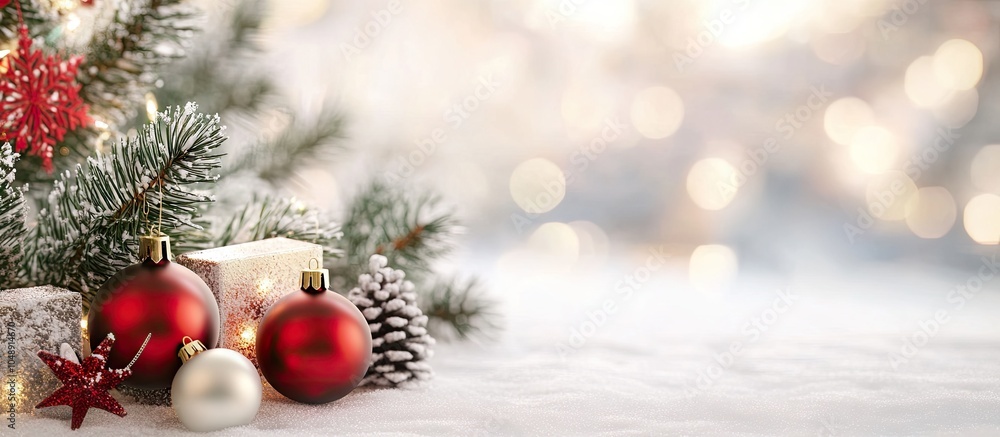 Aufkleber Greeting card featuring the message Merry Christmas. with copy space image. Place for adding text or design