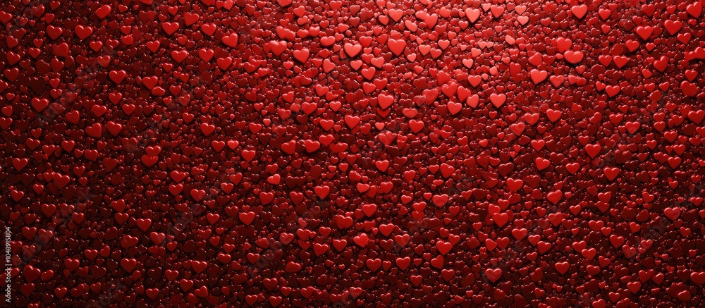 Aufkleber Background featuring small red hearts Valentine s Day concept Pattern. with copy space image. Place for adding text or design