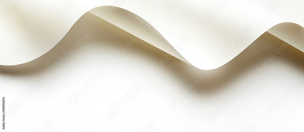 Aufkleber close up of a piece of paper with a curled edge against a white background. with copy space image. p