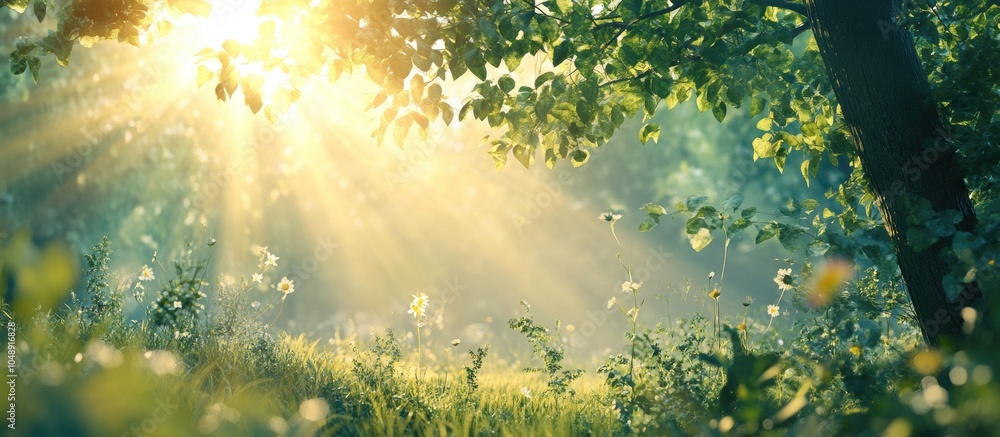 Canvas Prints morning sunlight in summer nature. with copy space image. place for adding text or design