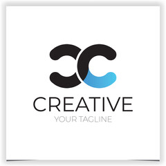 Abstract CC Initial Letter Logo Flat Vector Design Template Element Can Be Used For Branding Logo