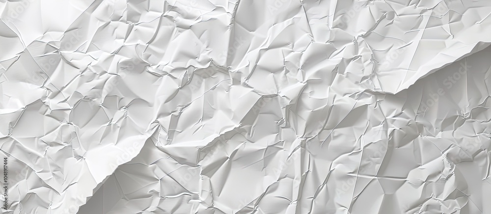 Fototapete white wrinkled paper texture background. with copy space image. place for adding text or design