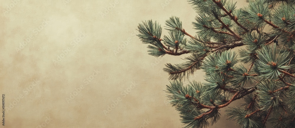 Leinwandbilder textured vintage paper backdrop featuring pinis pinea and stone pine tree. with copy space image. Place for adding text or design
