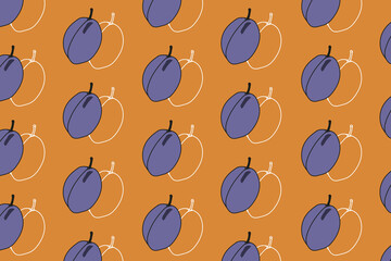 Plums with colorful pattern background